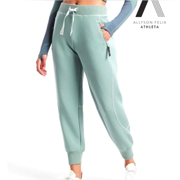 Allyson Felix Athleta‎ | Legend Travel Sweatpants Joggers Light Sage Size Small - Picture 1 of 11